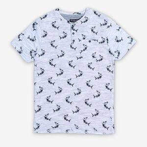 Brave Soul London- Henley Mako Shark short sleeve top​
